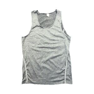 Asia Lightweight Tank Top Gray Sleeveless Scoop Neck Men's L Polyester